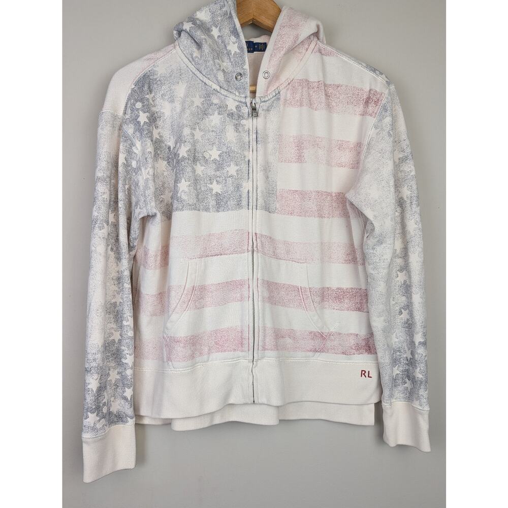 Polo Ralph Lauren Faded American Flag Hoodie Jacket M